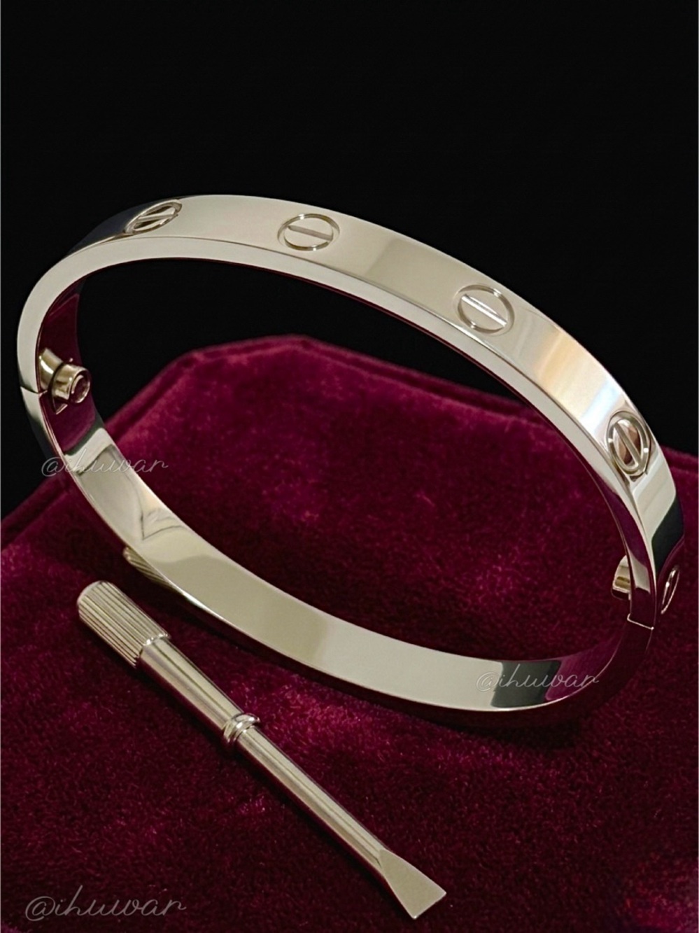 New Silver Screw Motif Bangle Bracelet with Screwdriver Unisex Luxury Style